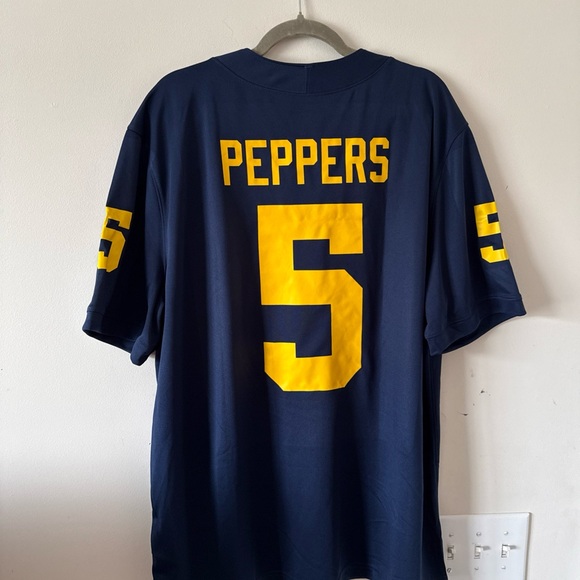 Jordan Men's Blue and Yellow Jersey - Picture 6 of 6